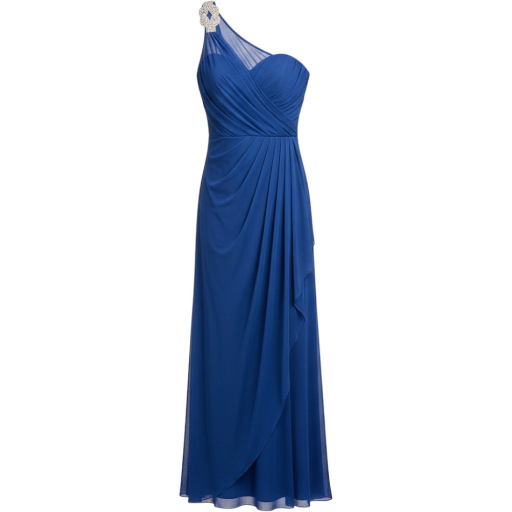 Xscape by Joanna Chen Royal Blue One Shoulder Rhinestone Gown XS1934R 4